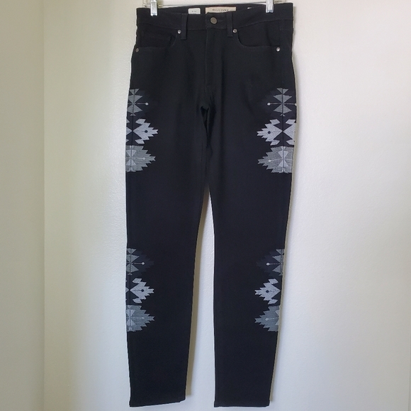 Miss Me Vintage Collection Black Boho Tribal Embroidered Jeans - Picture 2 of 16